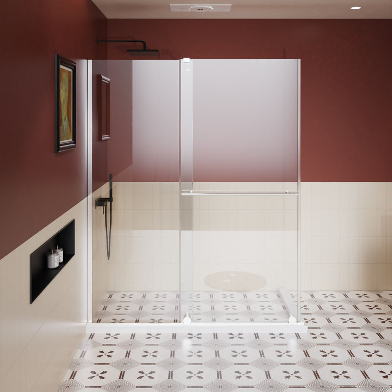 Guyou Glass Shower Door, Sliding Door Dual Usage - Chrome