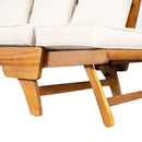 Outdoor Patio Daybed Sofa, 3 Seat Sofa With Foldable Arm 4 Back Pillows