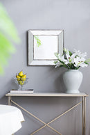 Distressed Accent Mirror, Traditional Style Framed Wall Mirror For Living Room