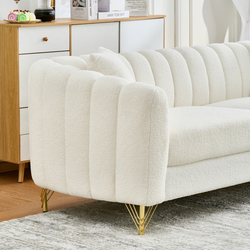 Tufted Oversized Sofa For Living Spaces - Beige