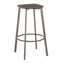 Clara - Industrial Square Barstool (Set of 2) - Espresso