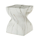 Outdoor End Table, Round Side Table For Patio And Garden - Marble
