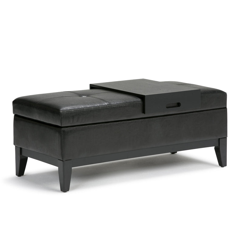 Oregon - Contemporary Storage Ottoman Bench With Tray