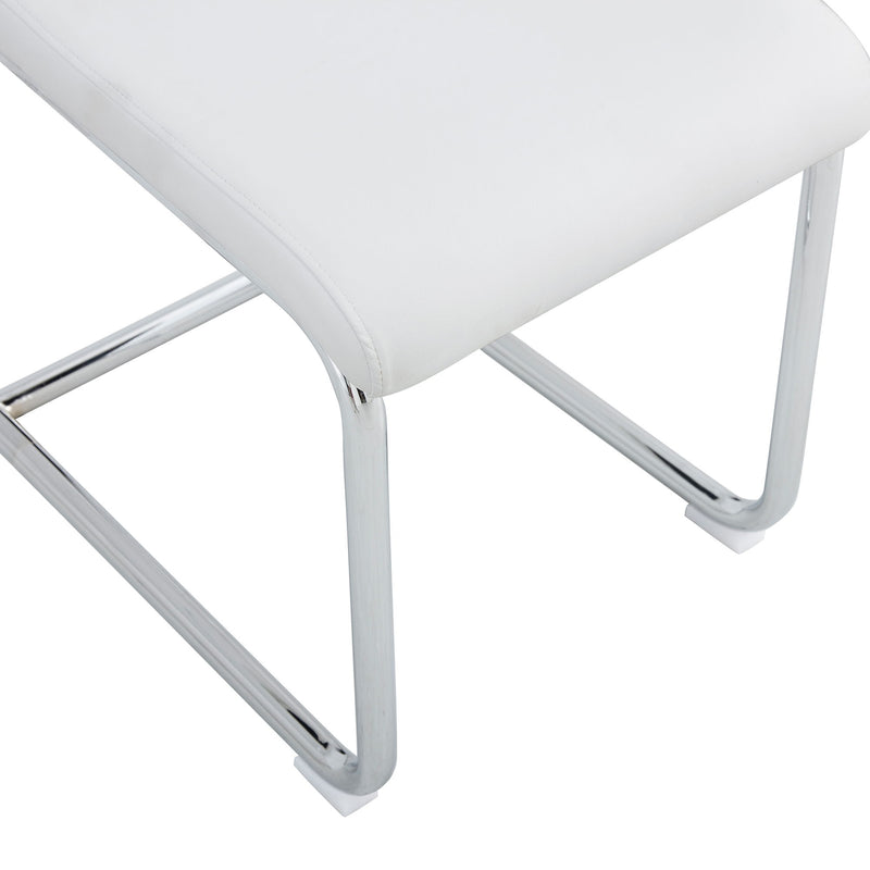 Modern Dining Chairs With Padded Seat, Metal Legs
