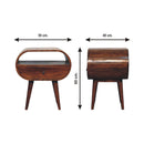 Large Chestnut Circular Bedside