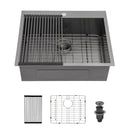 Drop In Kitchen Sink, 16 Gauge Stainless Steel, Topmount