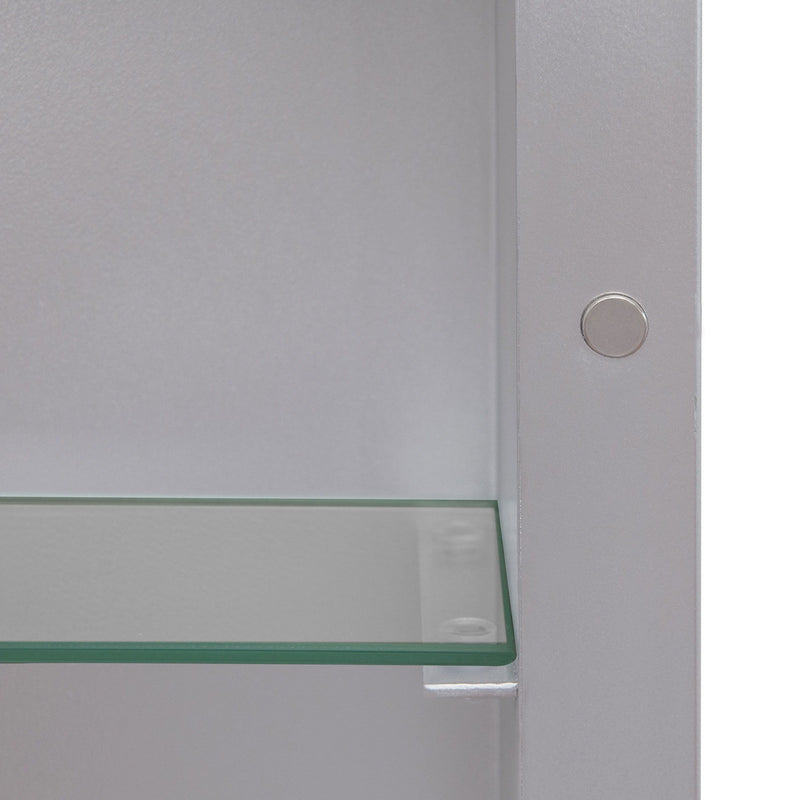 Rectangle Medicine Cabinet Mirror Bathroom Mirror With Storage Wall Mounted Medicine Mirror Cabinet With LED - Sliver