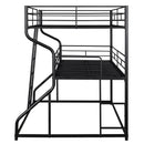 Industrial Triple Bunk Bed With Dual Ladders Frame, Space Saving Design