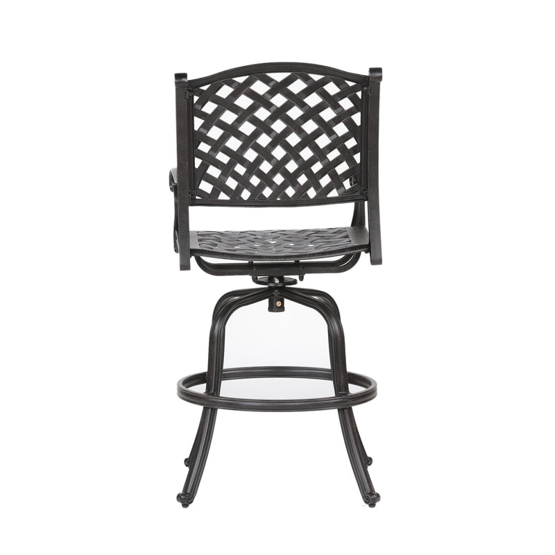 Patio Outdoor Aluminum Bar Stool With Cushion (Set of 2)