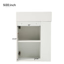 Floating Bathroom Vanity With Resin Basin, Left Side Storage - White