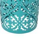 Airy - Outdoor Side Table With Lace Cut Design And Metal Frame