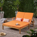 Etherealize - Outdoor Adjustable Double Chaise Lounge With Water Resistant Cushions