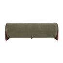 Contemporary Boucle Sherpa Sofa With Birch Wood Legs