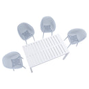 4 Pack Lounge Chair Set With Long Table