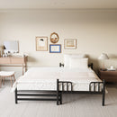 Twin Metal Pull Out Bunk Bed With Guardrail And Built In Ladder, Space Saving Convertible Frame For Bedroom - Black