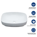 Modern Semi Recessed Ceramic Bathroom Sink With Vessel Design - White