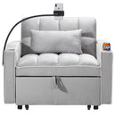 Convertible Sleeper Chair Sofa Bed Adjustable Pull Out Sleeper Chair Bed Multi-Pockets Folding Sofa Bed For Living Room Bedroom Small Space, 3 In 1 Sofa Bed