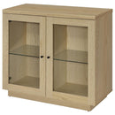 Tilbury - 2-Door Glass Front Accent Display Cabinet - Light Oak