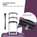 Expandable 3 Piece Luggage Sets Pc Lightweight & Durable Suitcase With Two Hooks, Spinner Wheels, Tsa Lock, (21/25/29) - Dark Purple
