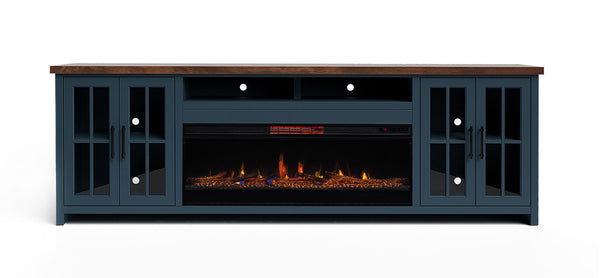 Nantucket - Super Fireplace Console - Blue Denim / Whiskey