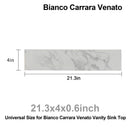 Engineered Marble Stone Bathroom Sink Side Splash - Bianco Carrara Wenato