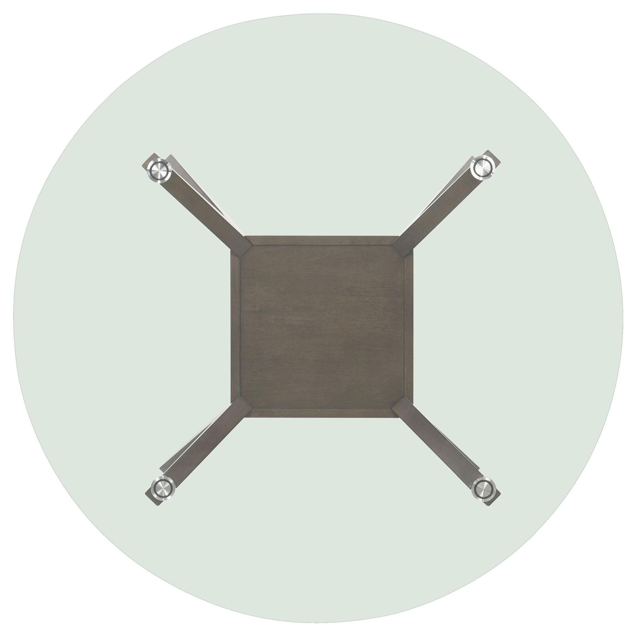 Paxton Round 48-inch Glass Top Wood Dining Table Brown - Atlantic Fine Furniture Melbourne FL