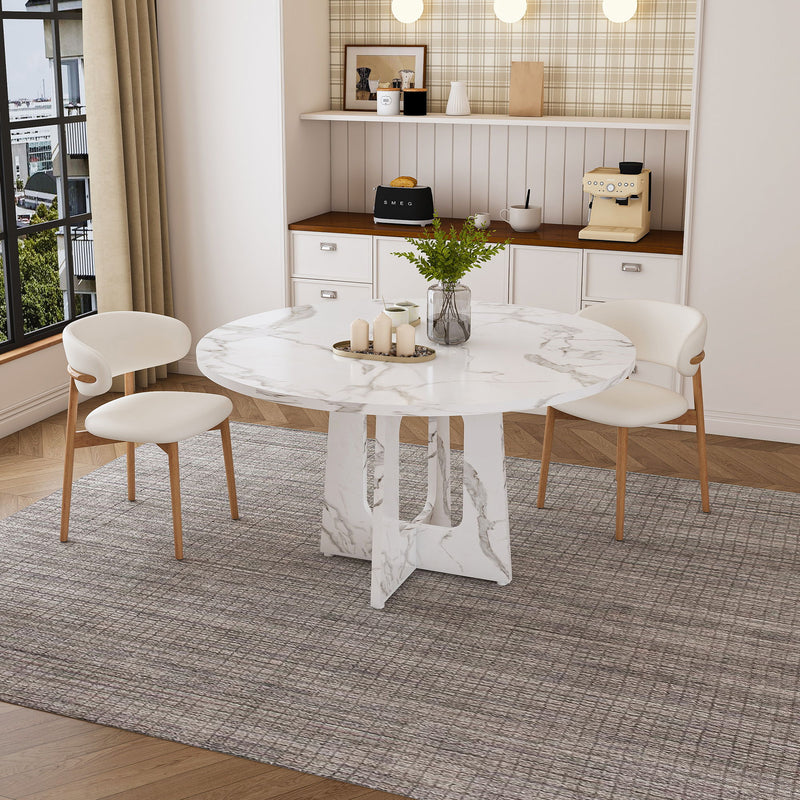 Round Dining Table For 4 - White