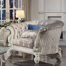 Versailles - Chair With 2 Pillows - Ivory Fabric & Bone White