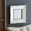 Distressed Accent Mirror, Traditional Style Framed Wall Mirror For Living Room