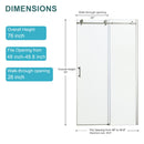 Single Sliding Bypass Shower Door Enclosure With Tempered Glass