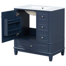Freestanding Bathroom Vanity With Sink, Soft Close Door, 3 Drawers
