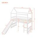 Twin Loft Bed with Slide, House Bed with Slide,White(OLD SKU :LT000212AAK)