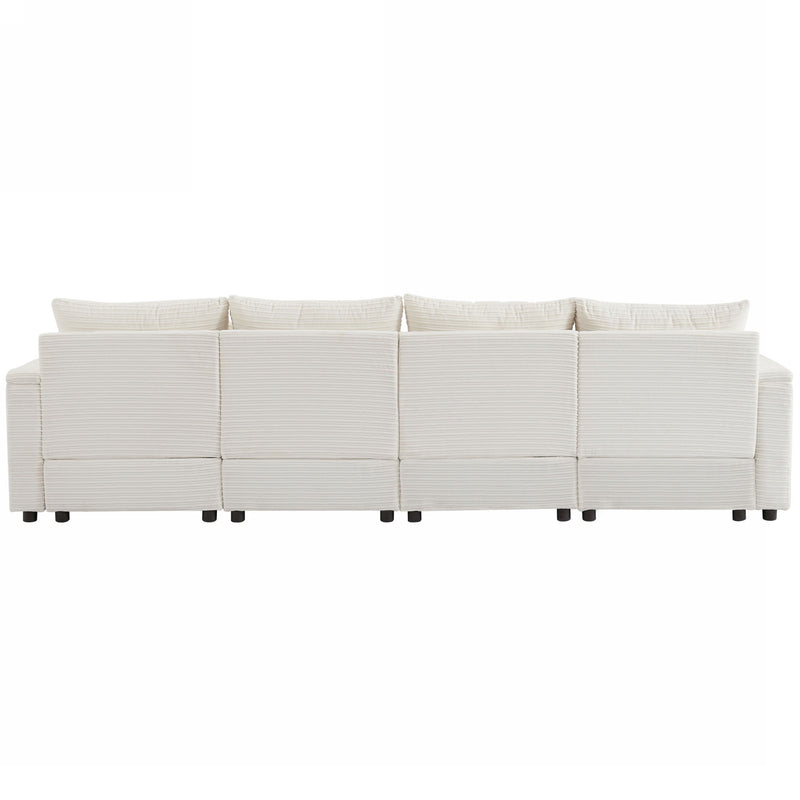 Modern Style Loveseat Sofa Sectional Sofa Couch With Storage Space, A Movable Ottoman, Two USB Ports, Two Cup Holders, A Phone Holder For Living Room