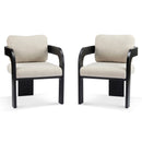 Dining Chairs With Pillow Back (Set of 2) - Beige / Black