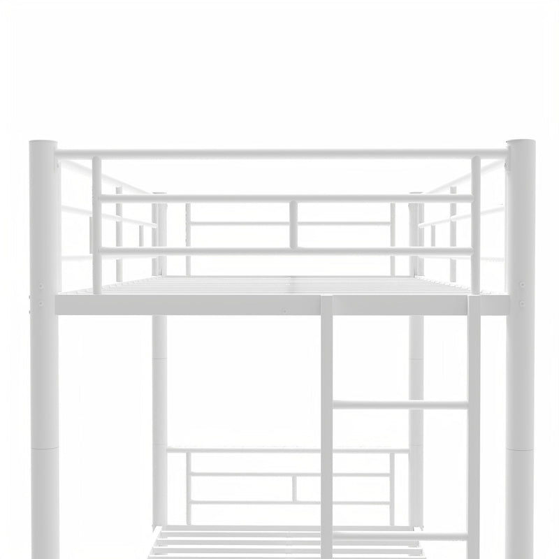 Bunk Bed For Kids, Convertible Frame With Ladders & Guardrail