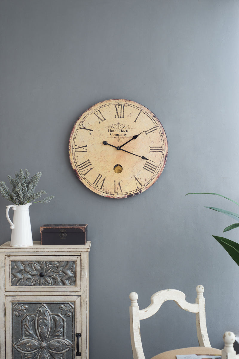 Vintage Design Wall Clock - Beige