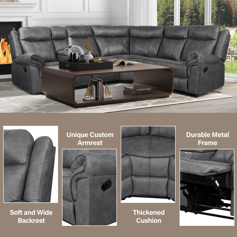 Home Theater Seating Manual Recliner With Cup Holder, Hide - Away Storage, 2 USB Ports And 2 Power Sockets For Living Room, Home Theater