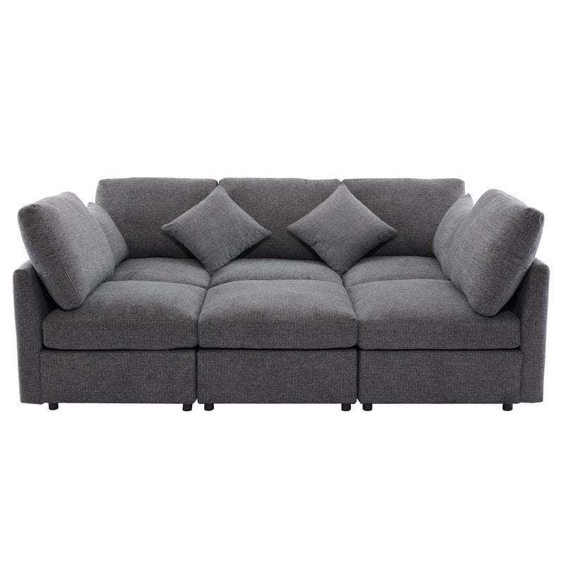 Sectional Sofa Modular Sofa U - Shaped Sofa Couch Sofa Bed L - Shaped Sofa With A Movable Ottoman And Two USB Ports For Living Room