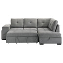 Roanne - Fabric Upholstered Sleeper Sectional Sofa - Gray