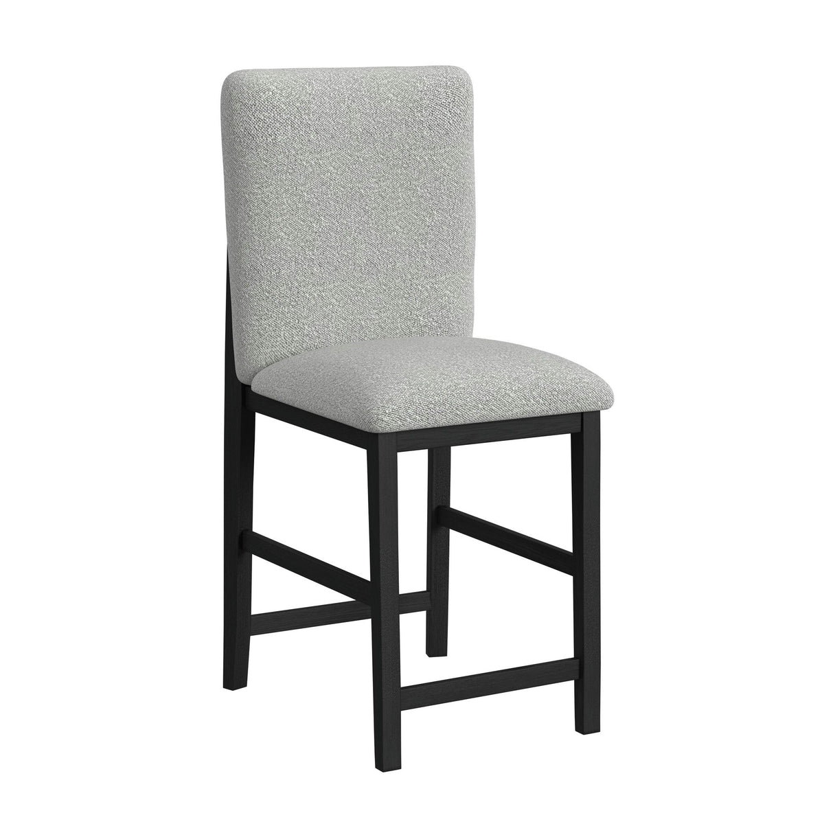Portland Square Back Fabric Barstool (Set of 2) in Gray / Black by Elements International