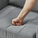 Upholstered Convertible Sleeper Sofa With 5 Position Backrest, Side Pockets, Storage