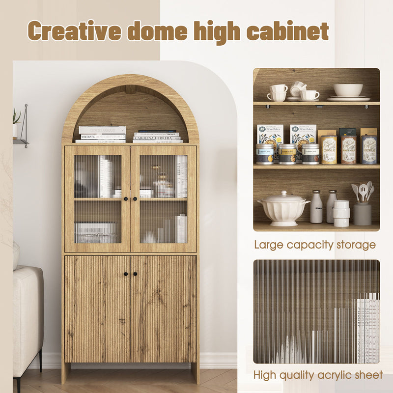 Modern Tech Inspired Dome Cabinet With LED Lighting
