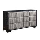 Nicola - Dresser - Silver Synthetic Leather & Black