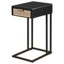 Amherst - 1-Drawer Radio Weave Cane Metal Side Table