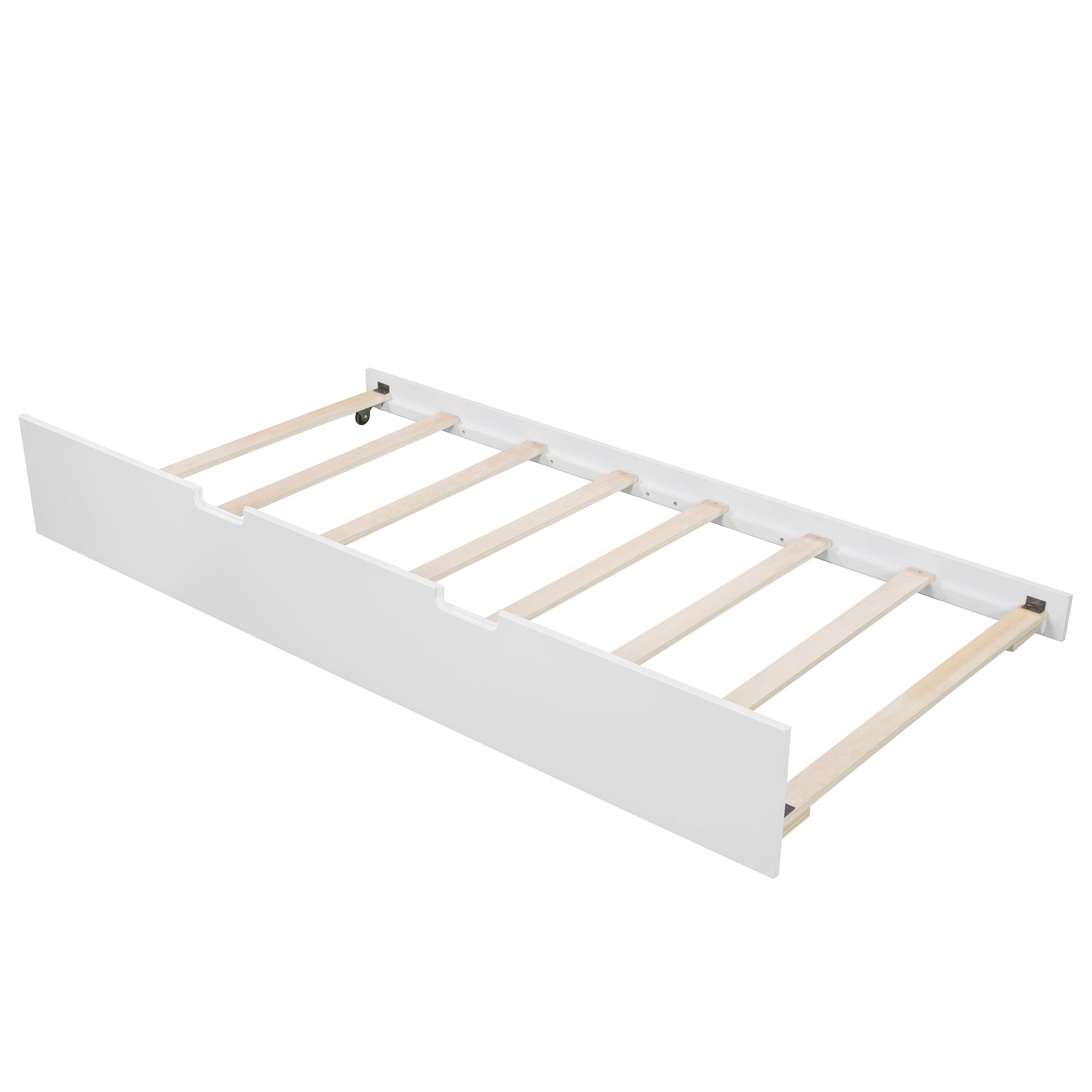 Twin Wooden Daybed with Trundle Bed  , Sofa Bed for Bedroom Living Room, White - Atlantic Fine Furniture Melbourne FL