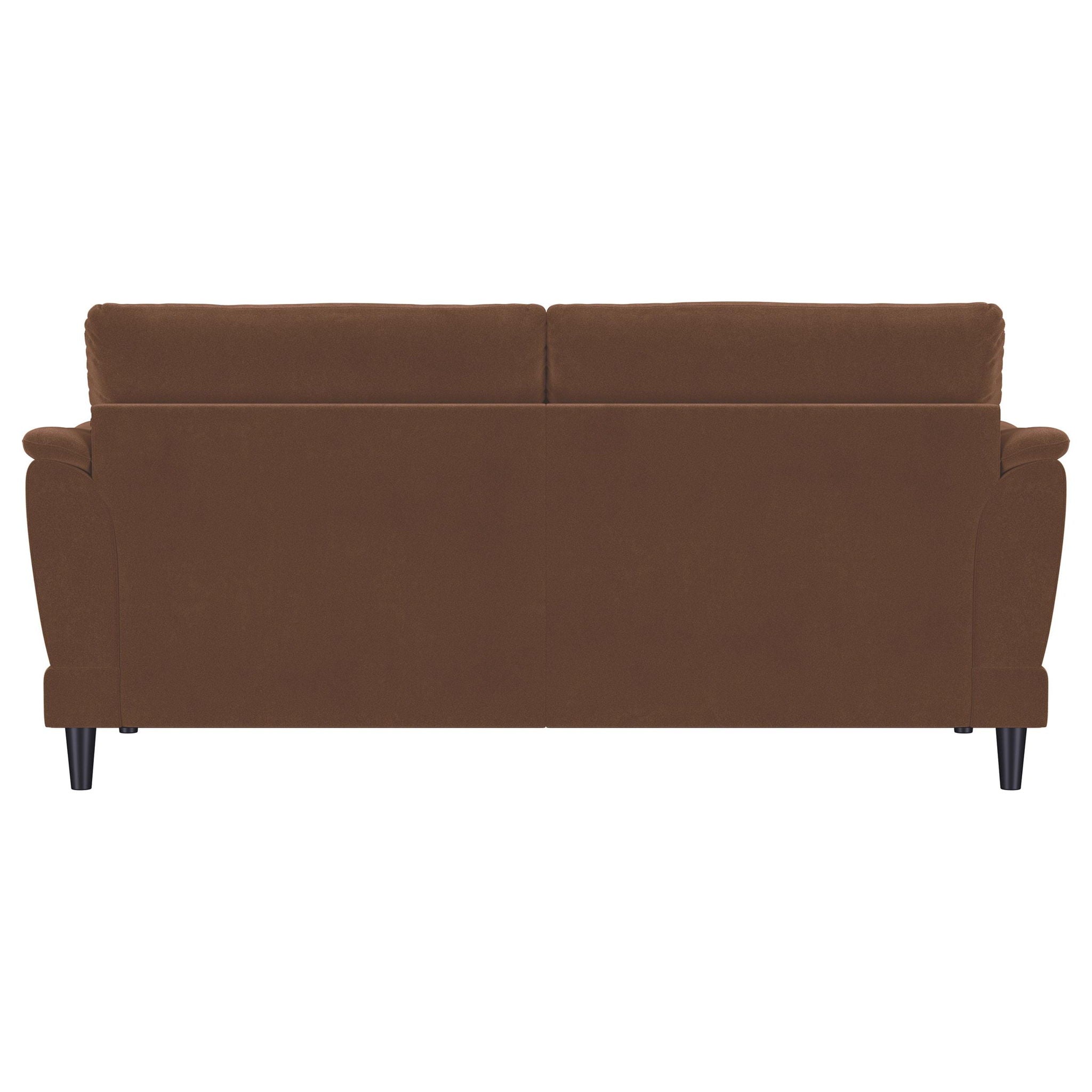 Selma Velvet Upholstered Crescent Arm Sofa Rust