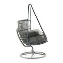 Reno - Outdoor Wicker Swivel Lounge Chair - Light Gray