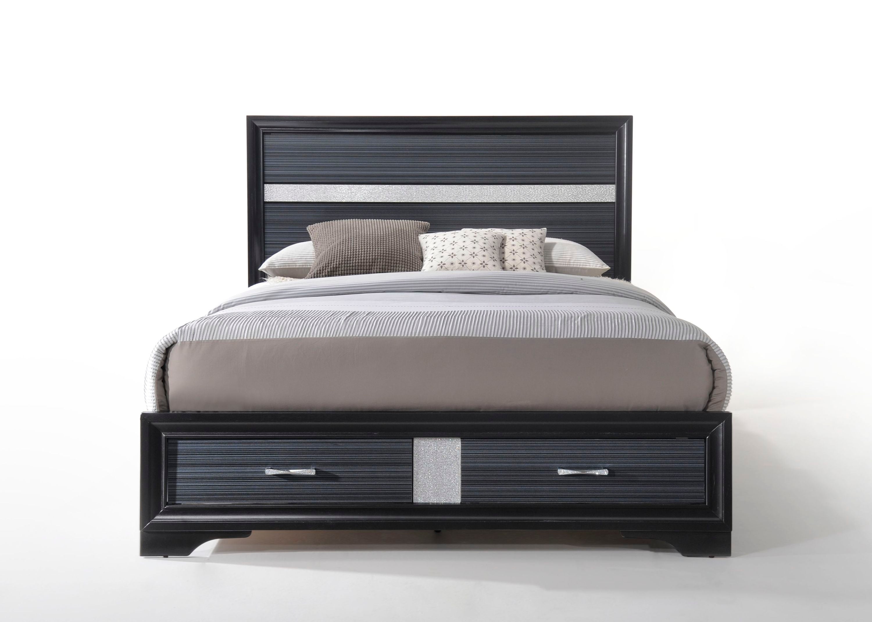 ACME Naima Queen Bed in Black 25900Q - Atlantic Fine Furniture Melbourne FL