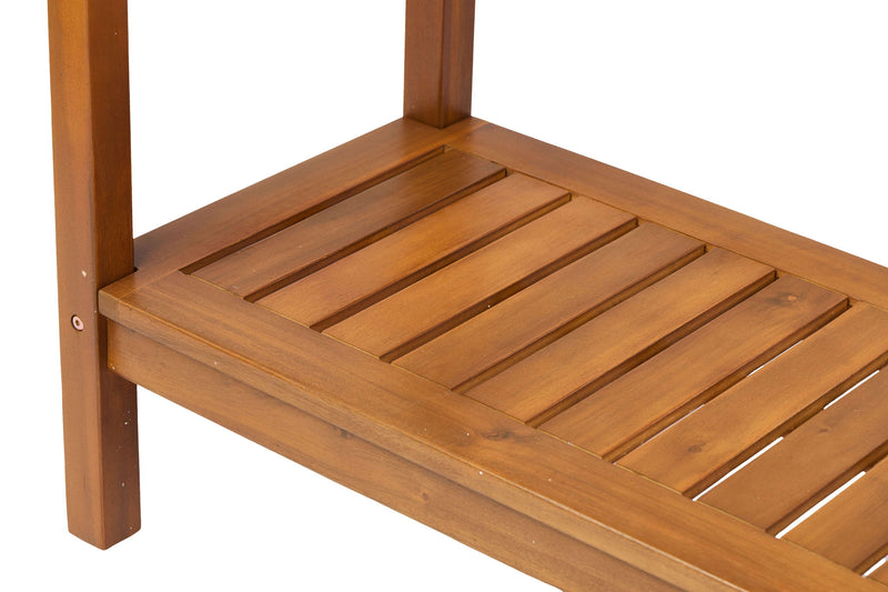 Workstation For Garden Balcony Garage, Acacia Console Potting Table