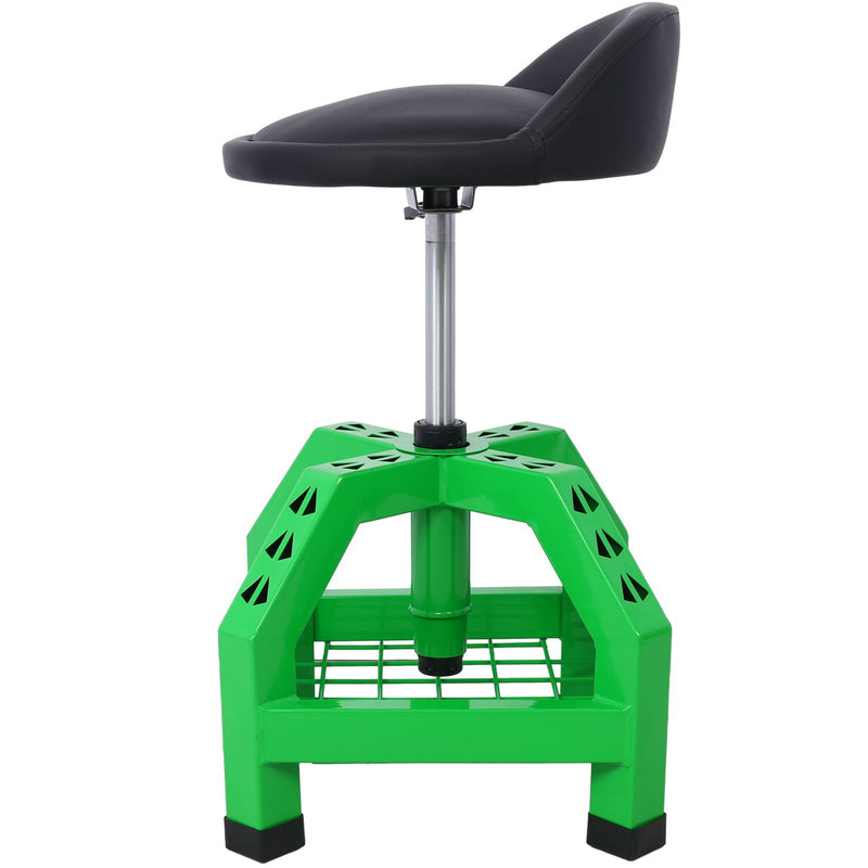 Pneumatic 360 Degree Swivel Stool, Mechanics Rolling Creeper Seat, Heavy Duty Rolling Mechanics Stool, Shop Stool With Casters